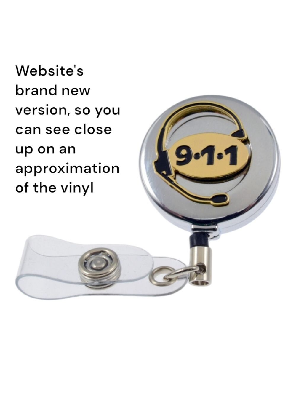 911 Emergency Dispatcher Retractable ID Holder Reel - Picture 4 of 5